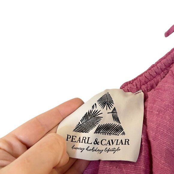 Pearl and Caviar‎ Ruffle Dress Fuchsia/Rose One Shoulder Maxi Gauzy XS/S NO BELT - Picture 6 of 7